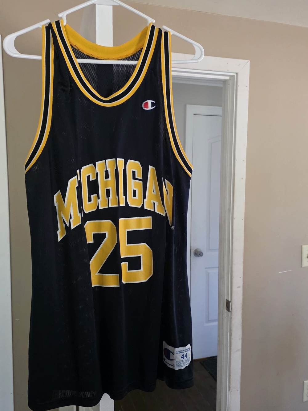 Champion Black and Yellow Michigan Basketball Jersey #25